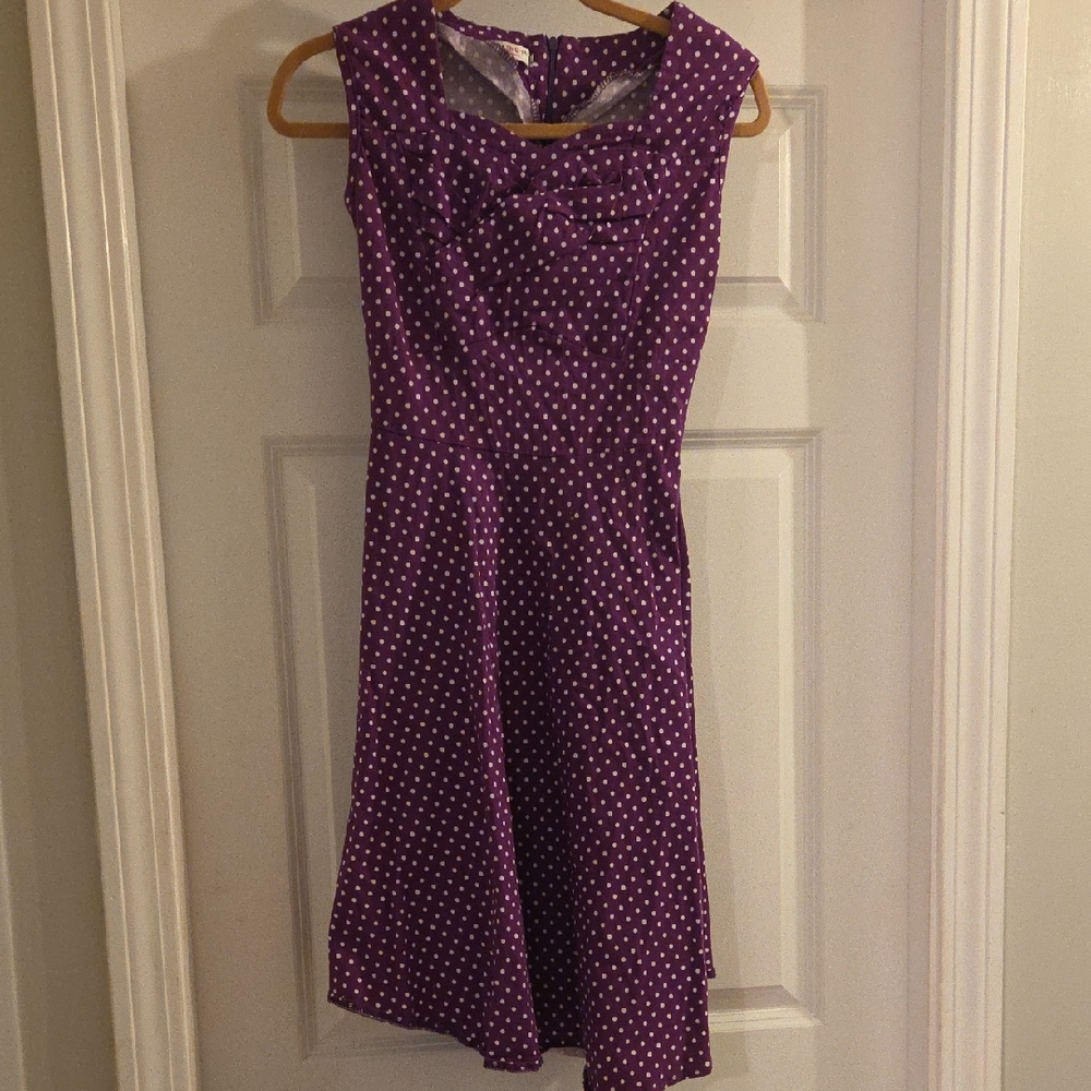 Purple Polkadot pinup style dress